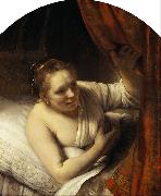 A young Woman in Bed 9mk33) REMBRANDT Harmenszoon van Rijn